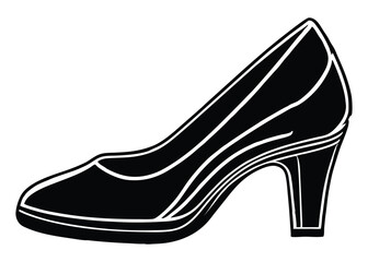 Obraz premium Silhouette of heel isolated on a white background