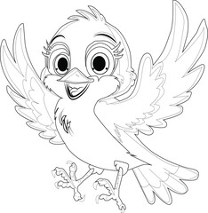 cartoon bird on white background