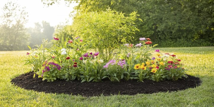 Seasonal planting guide for vibrant garden beds adorned with colorful blooms, nutrient-rich soil, and sunlit foliage crafting a serene retreat.