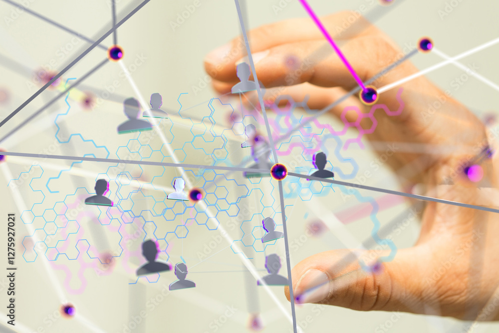 Poster communication network digital group connect