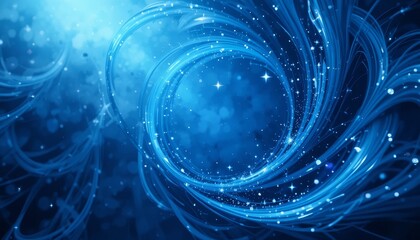 Obraz premium Futuristic blue vortex with glowing particles