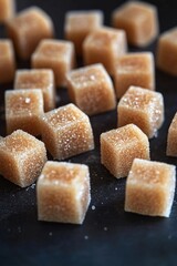 A collection of sugar cubes placed on a table, ideal for food styling and photography