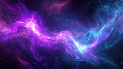 Obraz premium Abstract Cosmic Nebula: Vibrant Purple and Blue Energy Streams