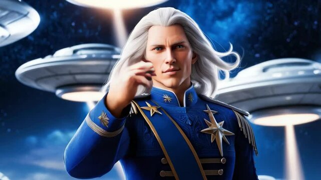 Ashtar, the Pleiadian commander of the Silver Fleet, the military branch of the Galactic Federation of Light