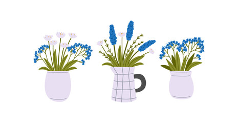 Spring Floral bouquet - vector illustration in flat style. 