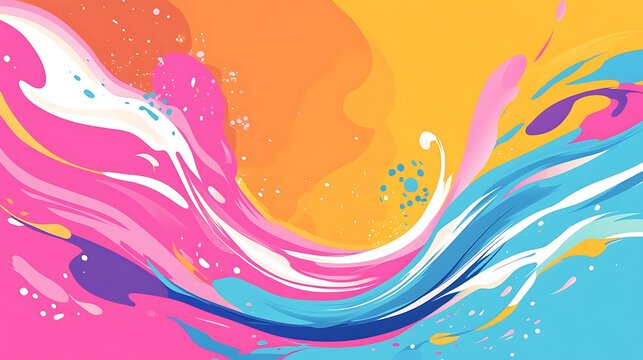 Abstract colorful paint splatter design, dynamic artistic background, vibrant hues, various color mixing, background for creative design use