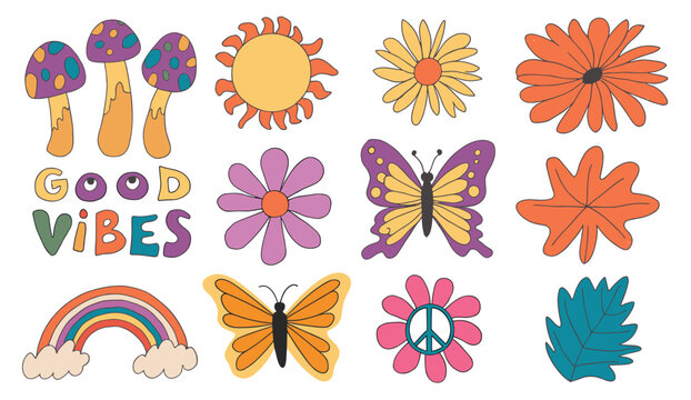 Groovy 70s Retro Clipart