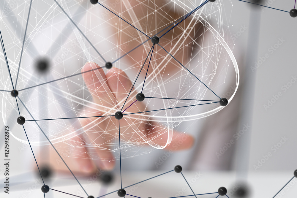 Aufkleber conference digital network and data concept 3d