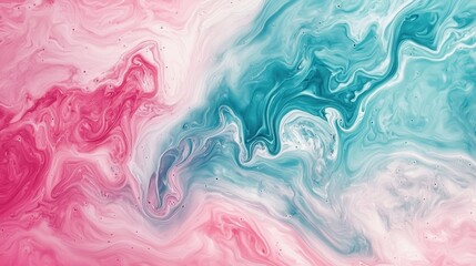 Obraz premium Abstract Pink and Teal Fluid Art Swirls