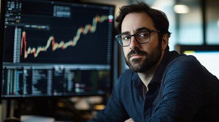 Financial Analyst at Work: Chart Analysis and Insights.