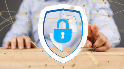 Information technology protected with firewall, secure access and encryption against cyber