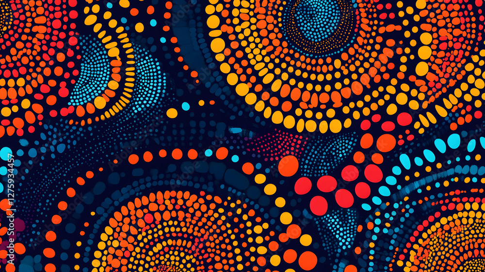 Poster abstract colorful dotted pattern seamless design vivid circles texture background