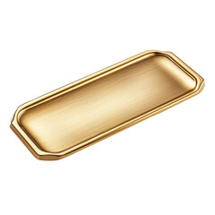 Elegant golden tray on a white background isolated on png transparent background, cut out
