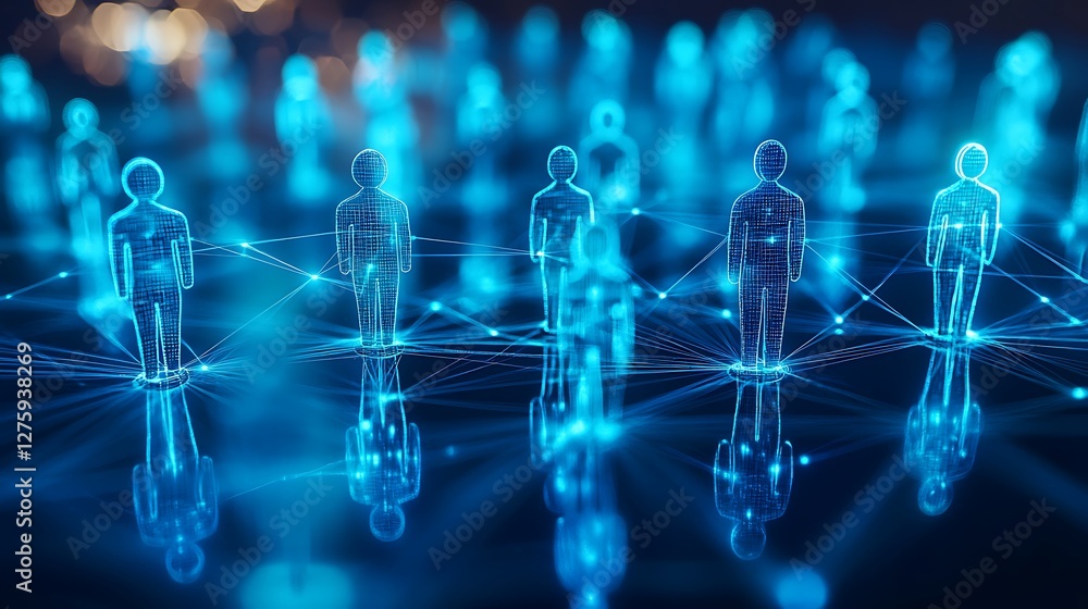 Aufkleber an abstract human figure conceptual network image, ideal for creative projects and visual storytelli