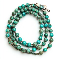 Obraz premium A close-up view of a beautiful bracelet featuring turquoise beads, great for jewelry or accessory illustrations