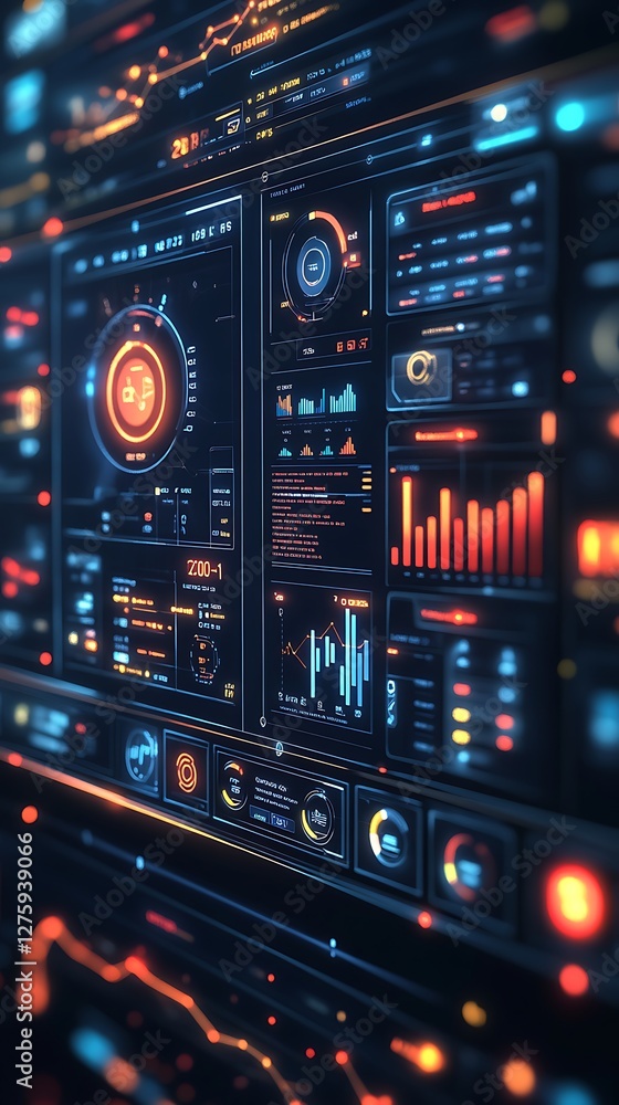 Poster a vibrant 2d conceptual illustration depicting business process automation themes.