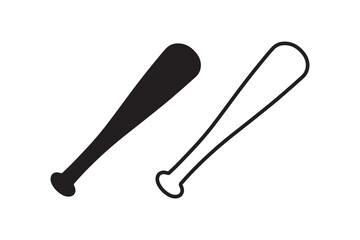 Obraz premium baseball bat icon vector silhouette isolated in white background
