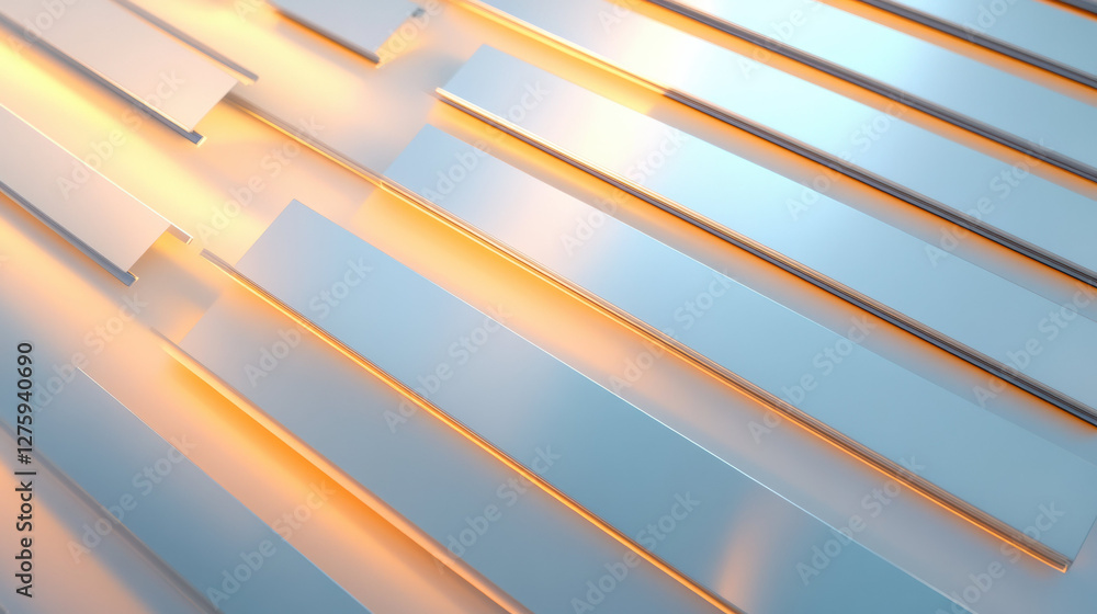Aufkleber abstract metallic panels with warm light reflections create modern and sleek design