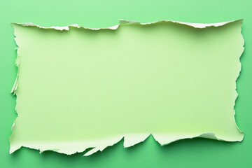 Fototapeta premium A torn piece of paper lies on a green background, possibly a creative or intellectual concept