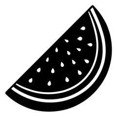 watermelon black silhouette vector, Simple silhouette Design vector icon with white background. Fruit silhouette vector