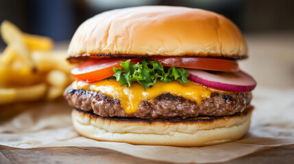 ジューシーなチーズバーガー