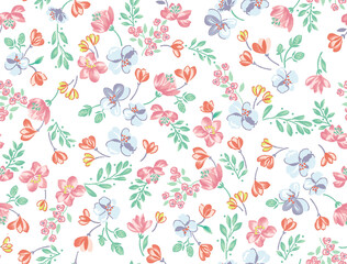 Textile design with little flower pattern for fabric