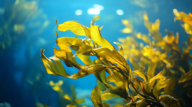 Seaweeds, coral reef underwater plants. Aquarium, ocean and undersea algae water life isolated on white background. Set of sea weeds, wracks, laminaria, kelp marine flora, Cartoon vector illustration