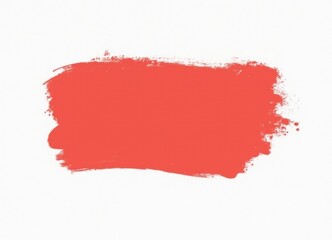 Vibrant Red Brushstroke on White Background