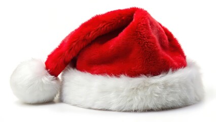 Santa Hat, Red Hat, Christmas Hat on White Background