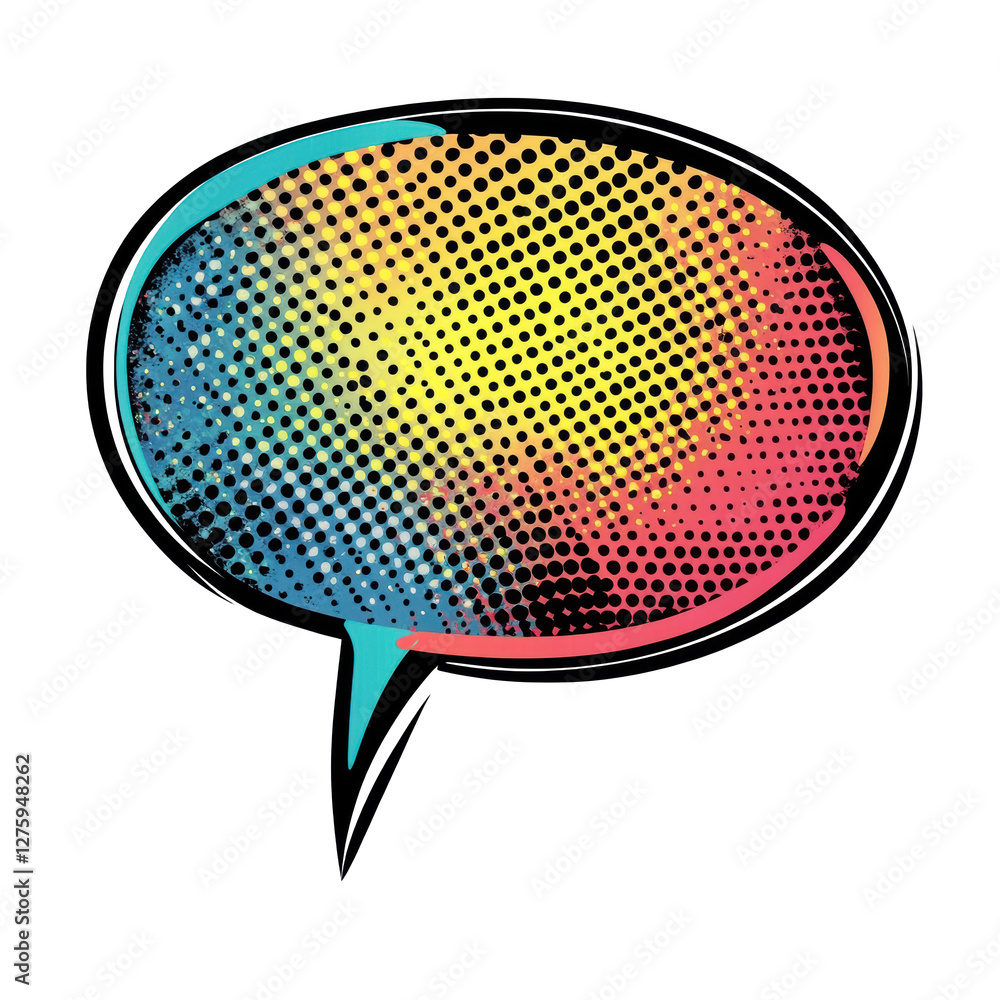 Poster colorful speech bubble with a gradient pattern for creative projects
