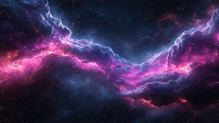 Obraz premium Cosmic Nebula: A Celestial Tapestry of Pink and Blue