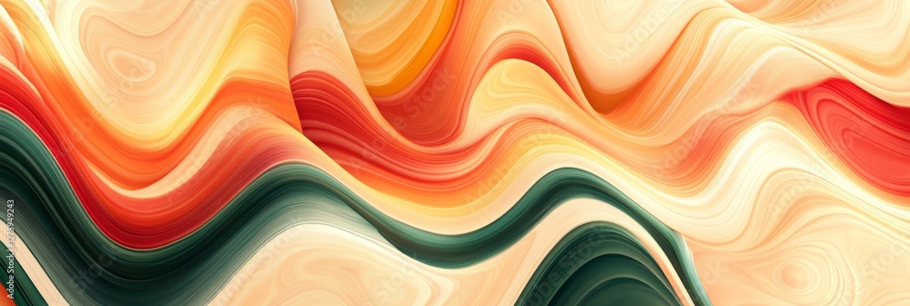 Poster futuristic digital food wave pattern with dynamic color flowing design
