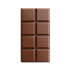 Fototapeta premium Sweet chocolate bar with eight square segments on a plain background