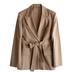 Stylish brown blazer with a belt for modern fashion enthusiasts