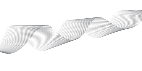Abstract wave element for design. Digital frequency track equalizer. Stylized line art background. Vector illustration. Wave with lines created using blend tool. Curved wavy line, smooth stripe. 