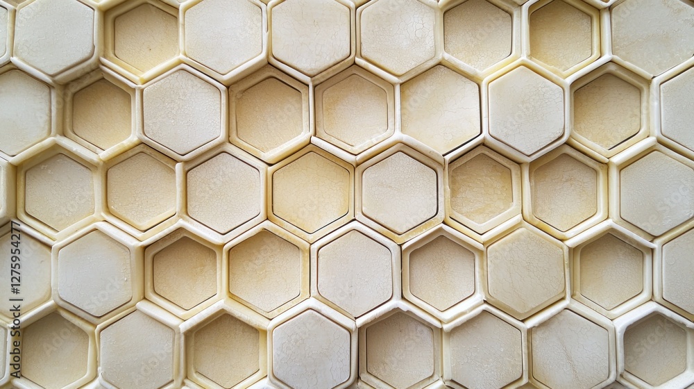 Poster honeycomb pattern: beige hexagon tiles texture