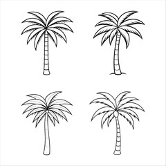 set of vector palms