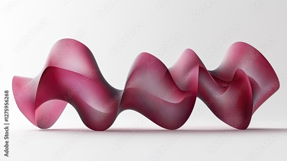 Poster a conceptual abstract shadow resembling flowing waves across a smooth, glossy surface.