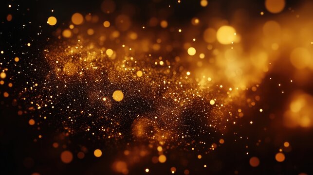 A conceptual scatter plot with golden points glowing against a dark background, representing financial analytics.