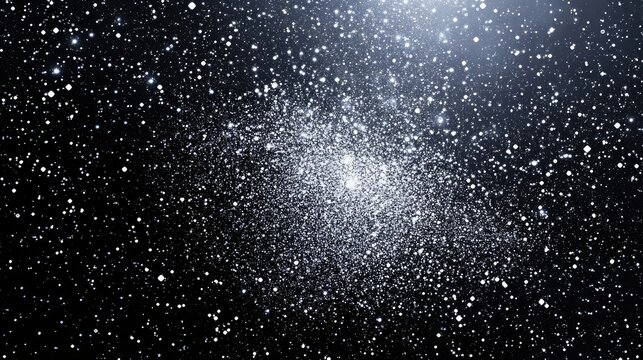 A conceptual scatter plot using digital particles suspended in space, symbolizing futuristic analytics.