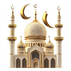 Eid Mubarak banner isolated on white background.