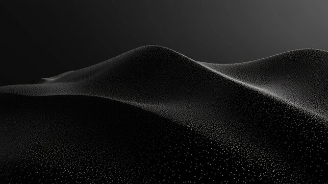 A creative scatter plot made of sand particles arranged on a smooth, monochrome background.