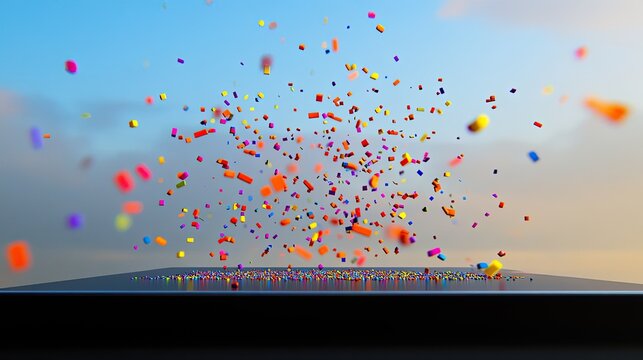 A creative scatter plot with tiny D dots levitating above a sleek black platform.