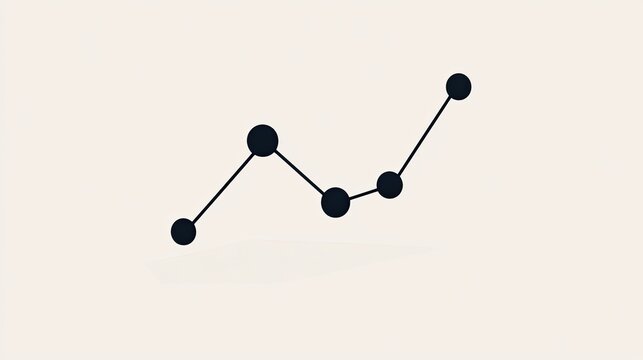 A digital scatter plot forming an upward trend line, representing data-driven growth.