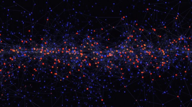 A digital scatter plot with data points appearing as binary code numbers forming clusters.