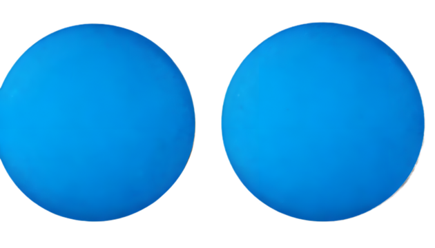 Two bright blue discs  isolated on clear png background