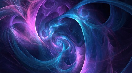 Obraz premium A fluid abstract background of swirling dark blues and purples, evoking mystery and depth, with hints of light catching the shapes.