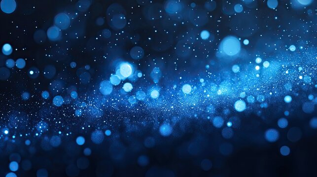 A futuristic scatter plot with points appearing as small glowing stars in a deep blue galaxy-like background.