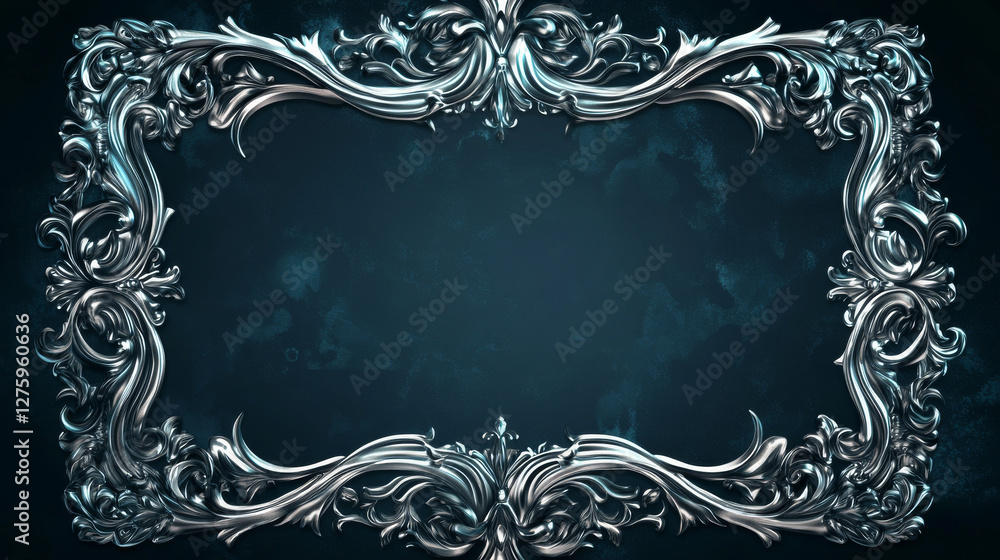 Aufkleber medieval ui game frame metal border for button. fancy vintage ornament for rpg app in royal style. i