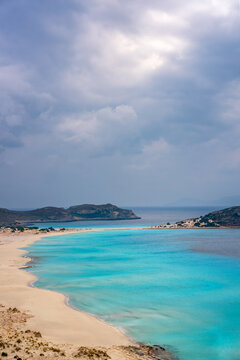 Turquoise Waters and Golden Sands at Simos Beach in Greece